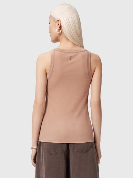 AllSaints Rina Ribbed Tank Top - view 2, Tuscan Pink