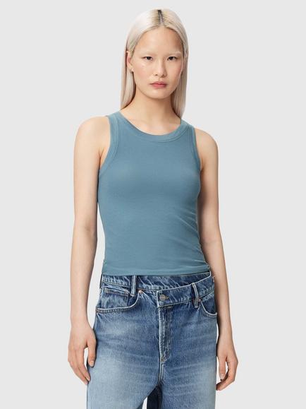 AllSaints Rina Ribbed Tank Top, Captain Blue