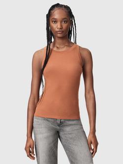 AllSaints Rina Slim Fit Tank Top containing TENCEL™ Lyocell, Brown, Brown
