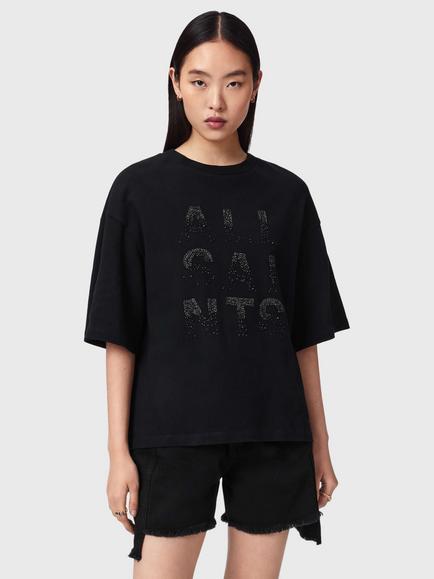 AllSaints Stacks Amelie T-Shirt, Black