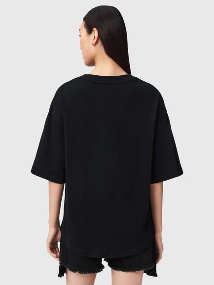 AllSaints Stacks Amelie T-Shirt - view 2, Black