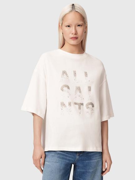 AllSaints Stacks Amelie T-Shirt, Optic White