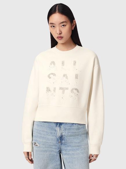AllSaints Stacks Separo Sweatshirt, Optic White, Optic White