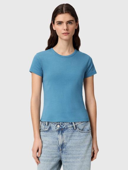 AllSaints Stevie Pure Organic Cotton T-Shirt, Captain Blue