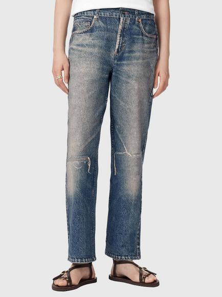 AllSaints Ida Straight Leg Denim Trousers, Blue, Blue