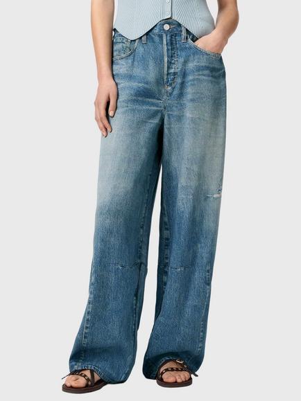 AllSaints Jett High Rise Jeans containing TENCEL™ Lyocell, Illusion Indigo, Illusion Indigo