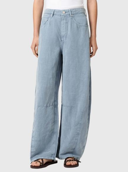AllSaints Jett High Rise Trousers containing TENCEL™ Lyocell, Light Blue, Light Blue