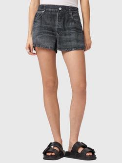 AllSaints Tyler Wide Leg Shorts containing TENCEL™ Lyocell, Black, Black