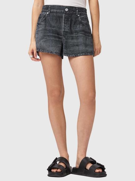AllSaints Tyler Wide Leg Shorts containing TENCEL™ Lyocell, Black, Black