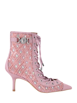 Kurt Geiger London Mansion Corset Ankle Boots, Light Pink, Light Pink