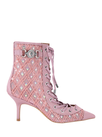 Kurt Geiger London Mansion Corset Ankle Boots, Light Pink, Light Pink