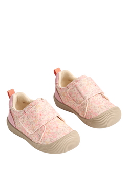 WHEAT Baby Kei Floral Pre-Walker Trainers, Coral - view 2, Coral