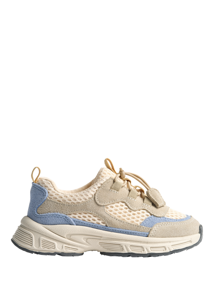 WHEAT Kids' Arthur Suede and Mesh Trainers, Eggshell, Eggshell