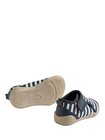 WHEAT Kids' Striped Slip On Beach Shoes, Indigo - view 2, Indigo