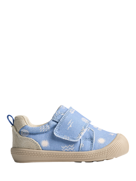WHEAT Kids' Kei Canvas Pre-Walker Trainers, Blue/Multi, Blue/Multi