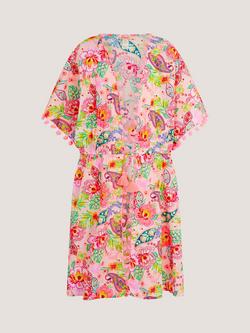 Monsoon Kids' Paisley Print Pom Pom Kaftan, Pink, Pink
