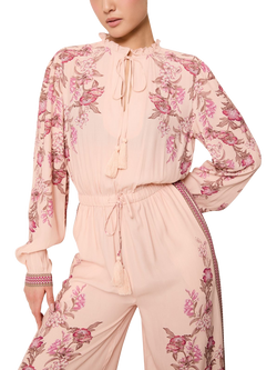 Raishma Hailey High Neck Floral Jumpsuit, Pink - view 2, Pink