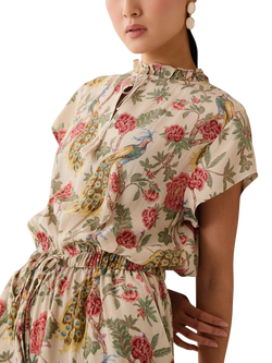 Raishma Samara Floral Playsuit, Cream - view 2, Cream