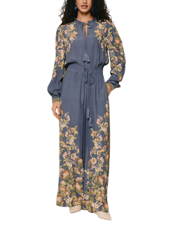Raishma Hailey High Neck Floral Jumpsuit, Blue, Blue
