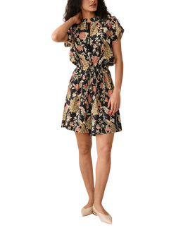 Raishma Samara Floral Playsuit, Black, Black