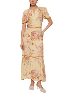 Raishma Mavis Abstract Floral Dress, Yellow, Yellow