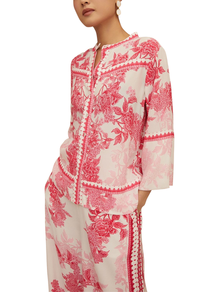 Raishma Myra Floral Shirt, Pink, Pink