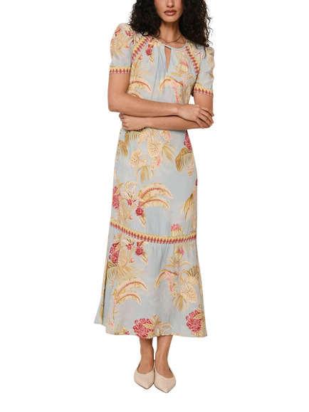 Raishma Mavis Abstract Floral Dress, Blue, Blue