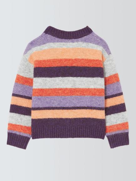 John Lewis Kids' Striped Cardigan, Multi - view 2, Multi