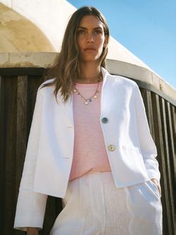 NRBY Marie Pure Linen Jacket, White, White