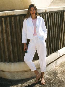 NRBY Marie Pure Linen Jacket, White - view 2, White