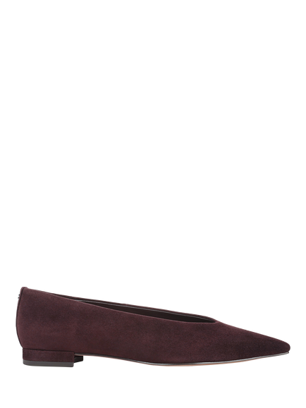 Sam Edelman Emory Suede Pointed Toe Ballerina Pumps, Chocolate, Chocolate