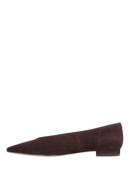 Sam Edelman Emory Suede Pointed Toe Ballerina Pumps, Chocolate - view 2, Chocolate