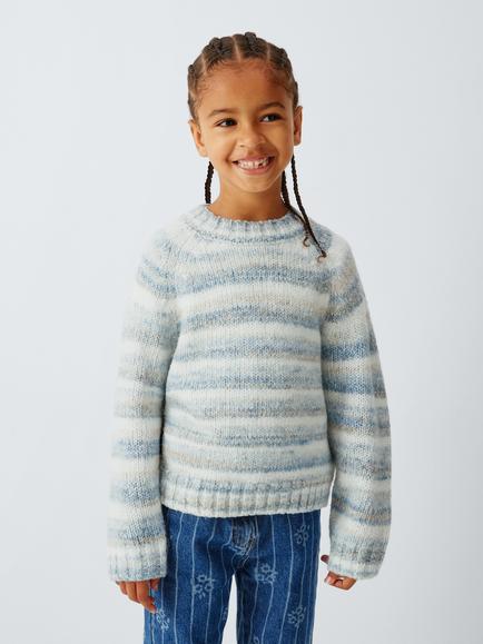 John Lewis Kids' Striped Jumper, Blue, Blue
