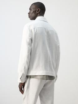 Mango Linen Zip-Up Jacket, White - view 2, White