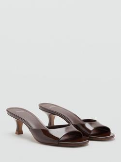 Mango Mid Kitten Heel Sandals, Chocolate - view 2, Chocolate