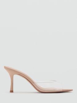 Mango Sculpted Curve Heeled Sandals, Natural, Natural