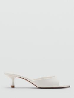 Mango Kitten Heel Sandals, White, White