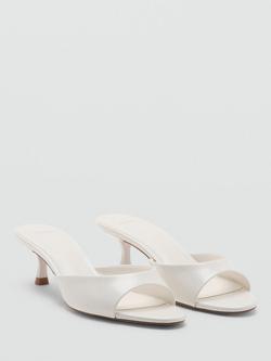 Mango Kitten Heel Sandals, White - view 2, White
