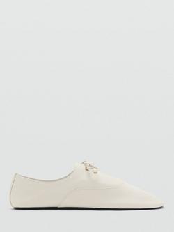 Mango Bando Leather Lace Up Pumps, Raw, Raw