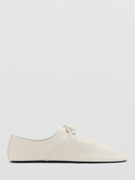 Mango Bando Leather Lace Up Pumps, Raw, Raw