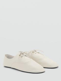 Mango Bando Leather Lace Up Pumps, Raw - view 2, Raw