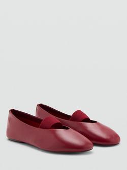 Mango Leather Strap Detail Pumps - view 2, Red
