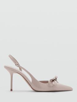 Mango Bow Detail Stiletto Heel Court Shoes, Nude, Nude