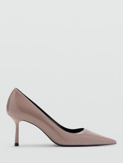 Mango Patent Pointed Toe Court Shoes, Nude, Nude