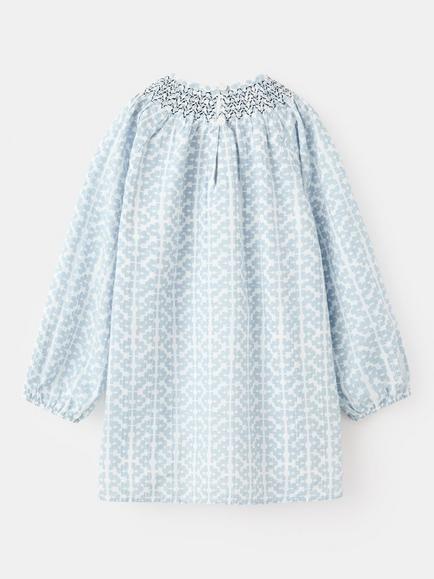 Mango Kids' Cotton Blend Geo Print Tunic Dress, White/Multi - view 2, White/Multi