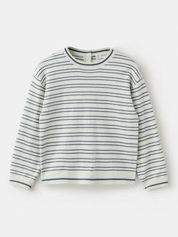 Mango Kids' Knitted Striped Jumper, Aqua, Aqua