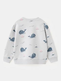 Mango Kids' Whale Print Sweatshirt, Sky Blue - view 2, Sky Blue