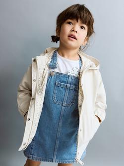 Mango Baby Floral Lined Hooded Raincoat, Beige, Beige