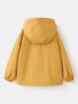 Mango Kids' Flap Pockets Hooded Parka Coat, Yellow - view 2, Yellow