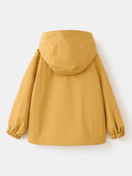 Mango Kids' Flap Pockets Hooded Parka Coat, Yellow - view 2, Yellow
